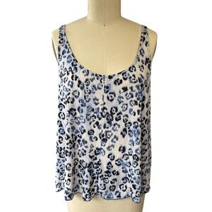 Secret Treasures Blue Leopard Print Tank Top XL